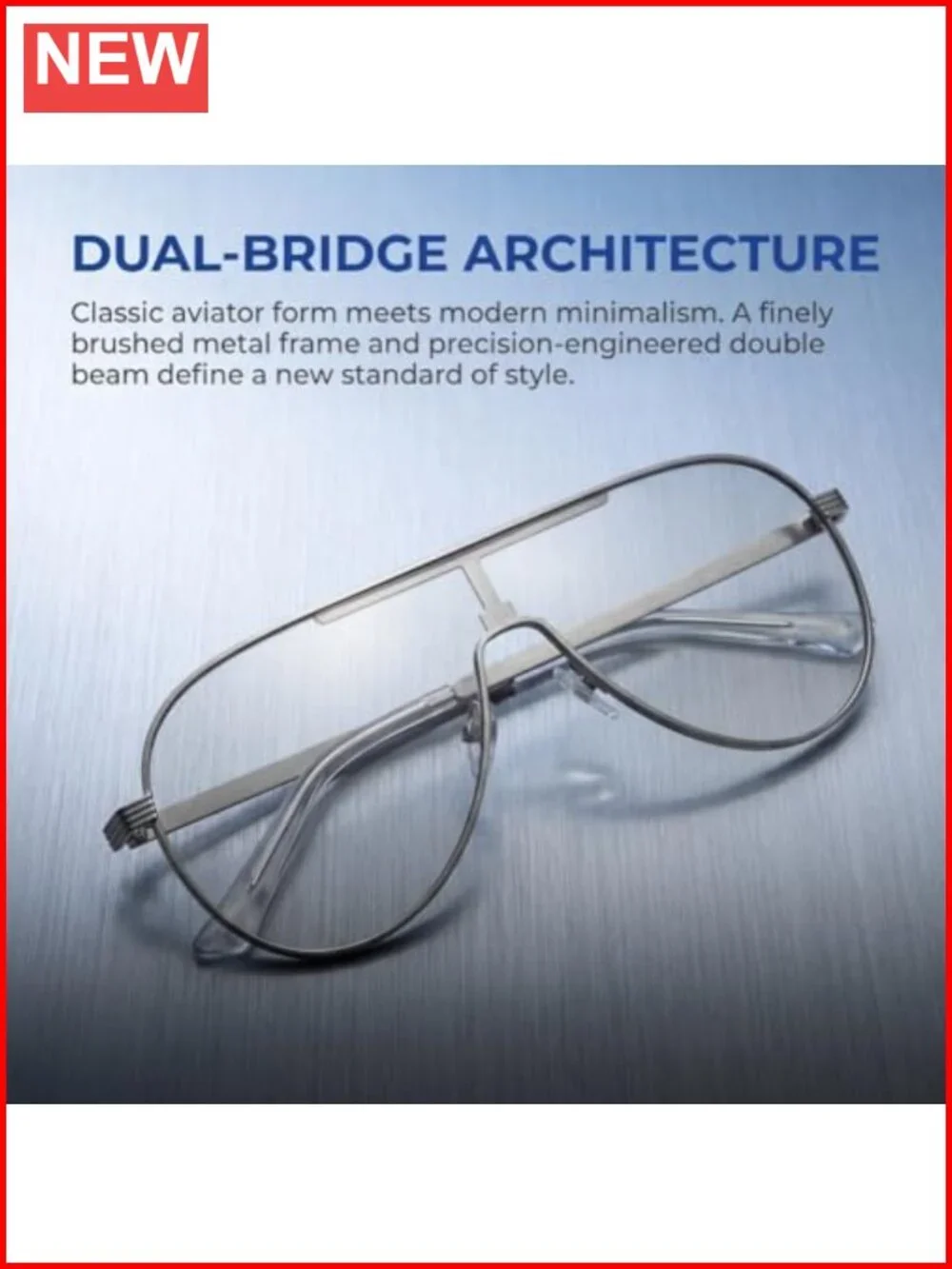 Double-Bridge Aviator Sunglasses - UV400 Metal Frame Unisex